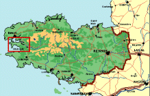Location of the Pays du Menez-Hom Atlantique in Britanny